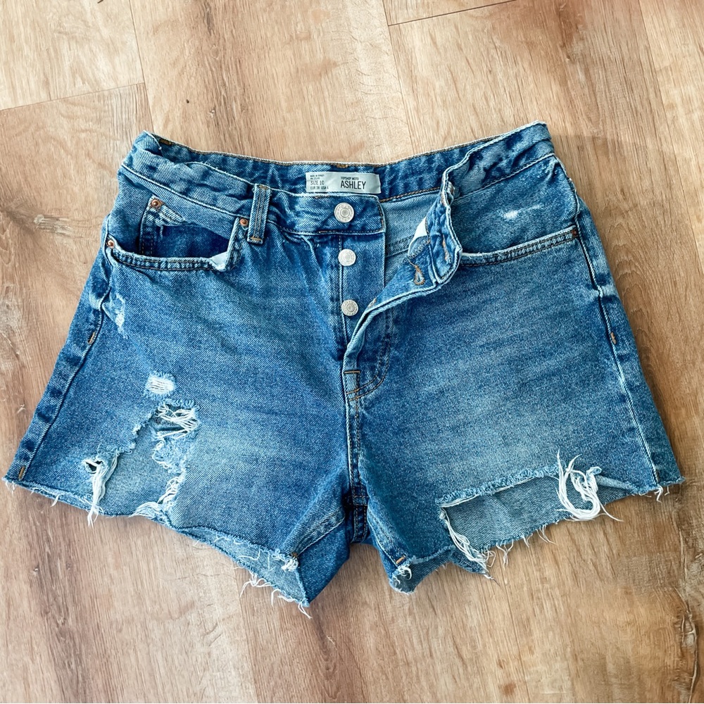 TOPSHOP Moto Ashley Cut Off Shorts